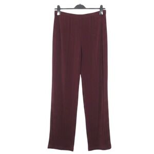 CHICO'S TRAVELERS Wine SLINKY KNIT Straight Leg HIGH-WAISTED Dress Pants 2 Reg/L